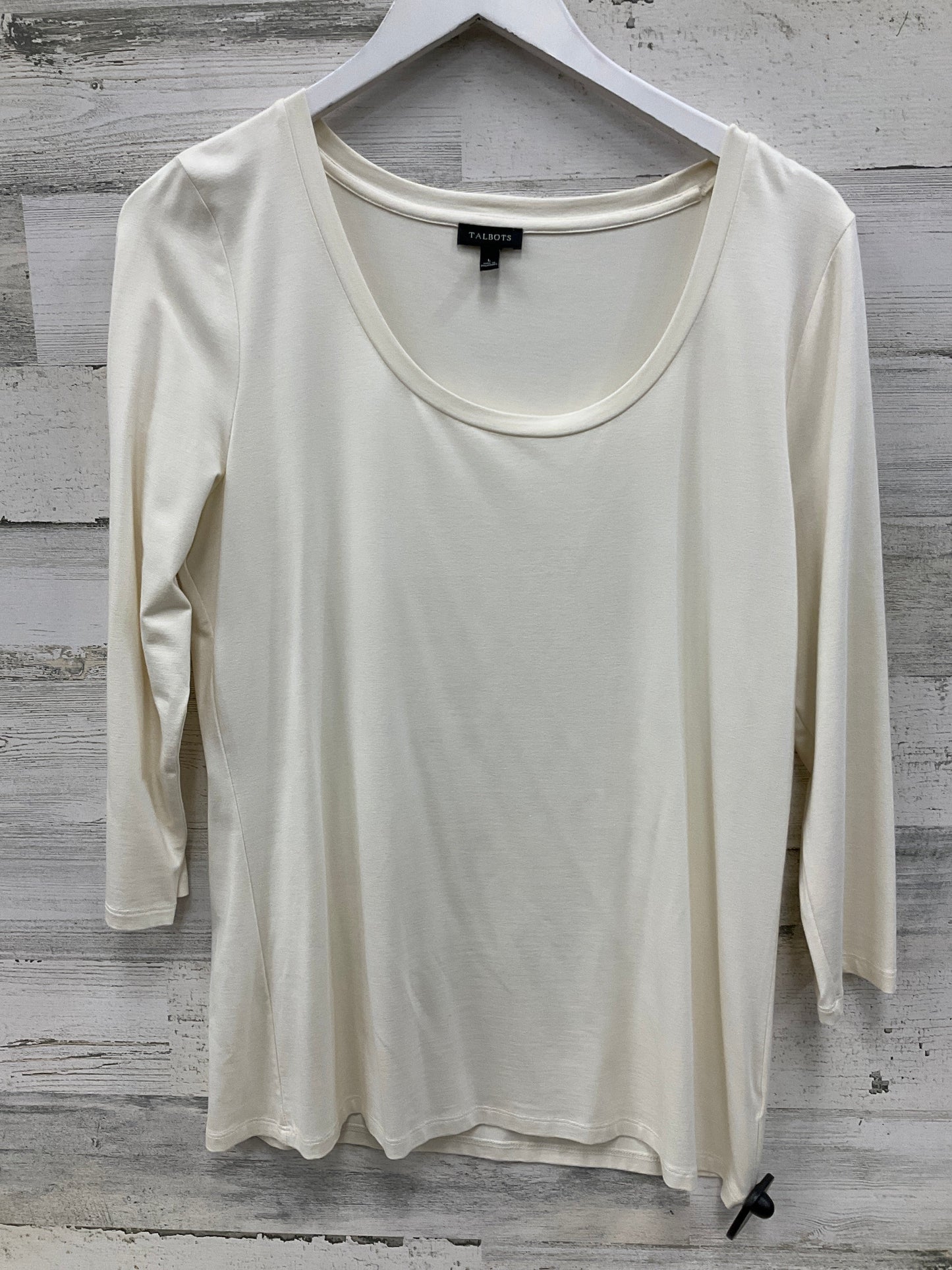 Top 3/4 Sleeve By Talbots In Ivory, Size: L