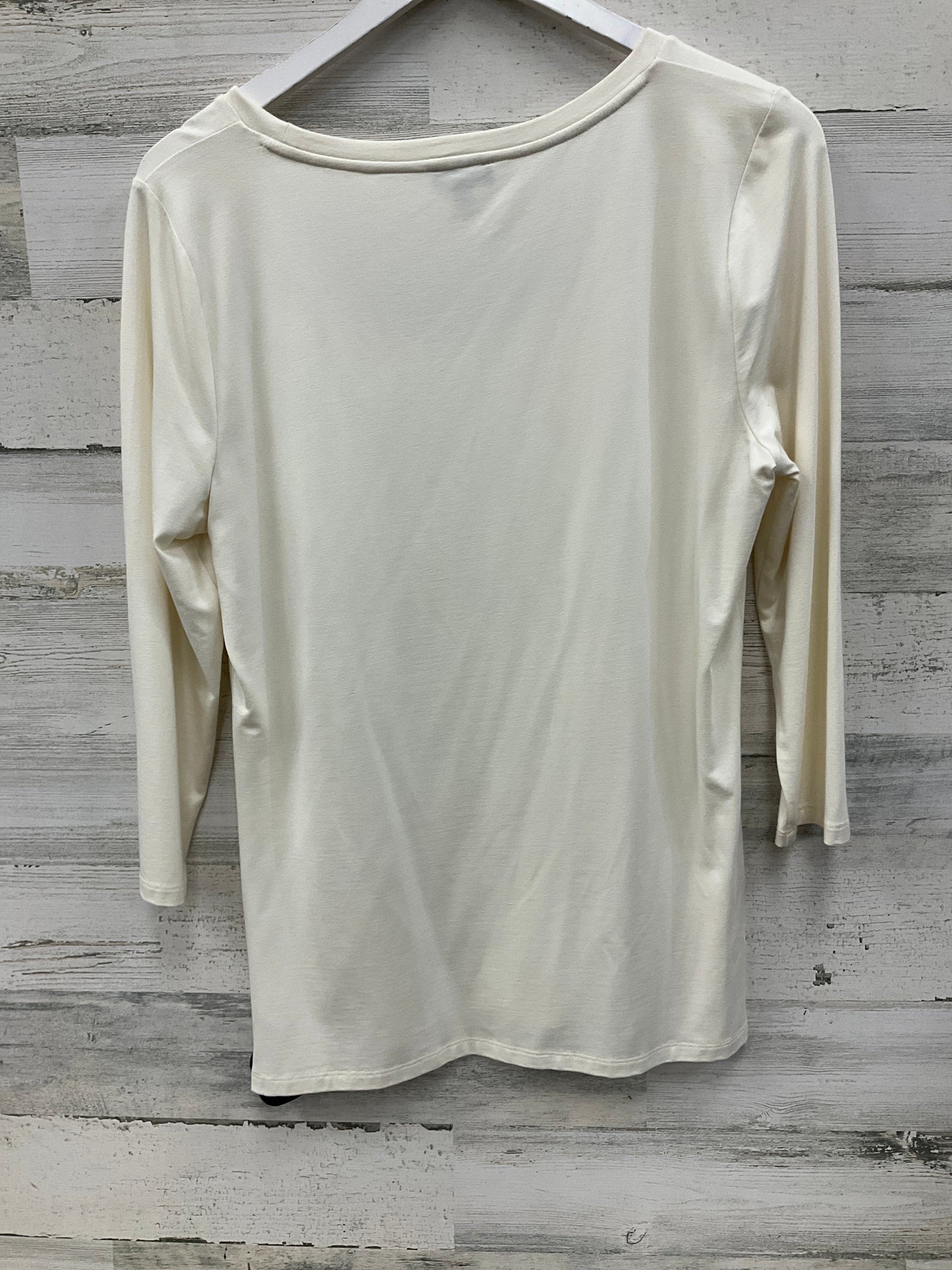 Top 3/4 Sleeve By Talbots In Ivory, Size: L