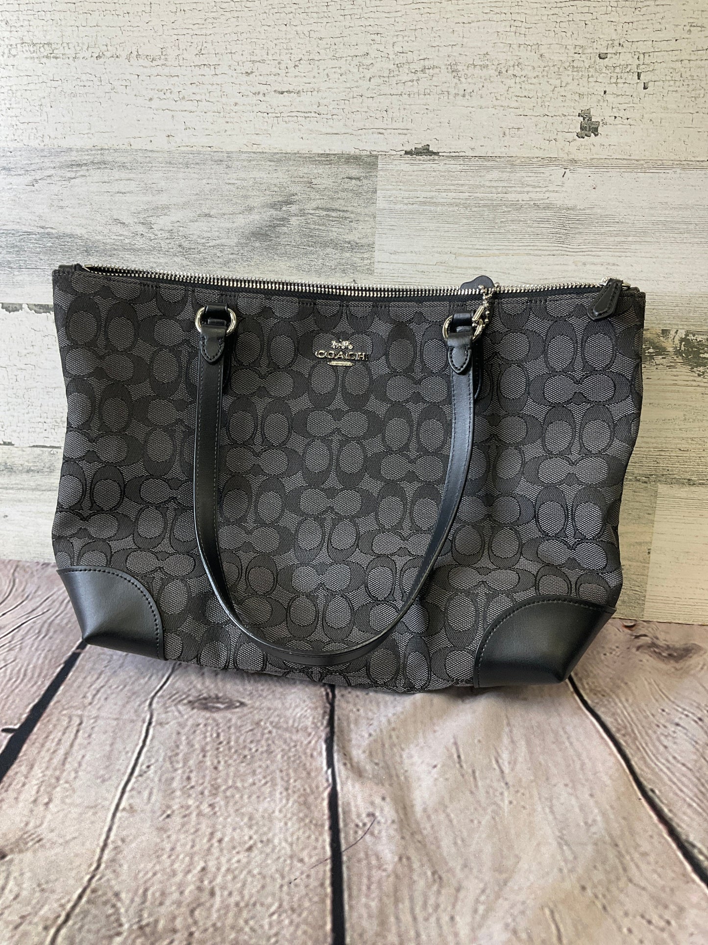 Tote Leather By Coach, Size: Medium