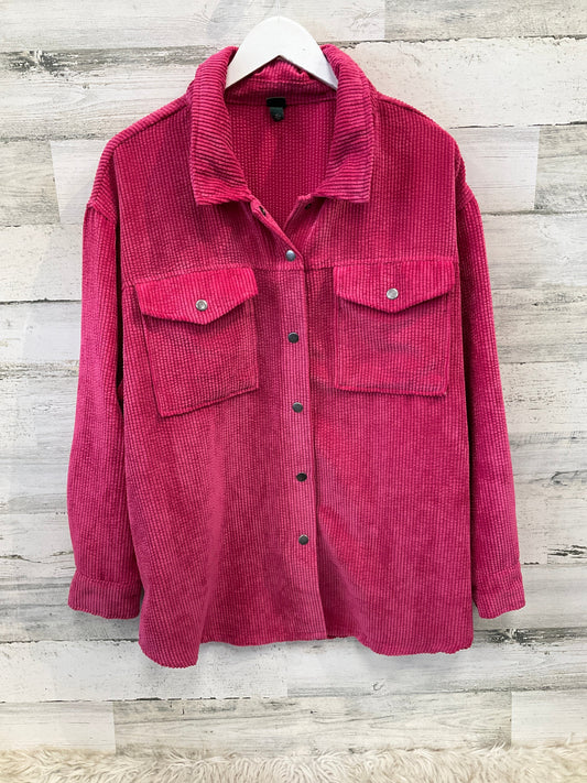 Jacket Shirt By Wild Fable In Pink, Size: Xxl