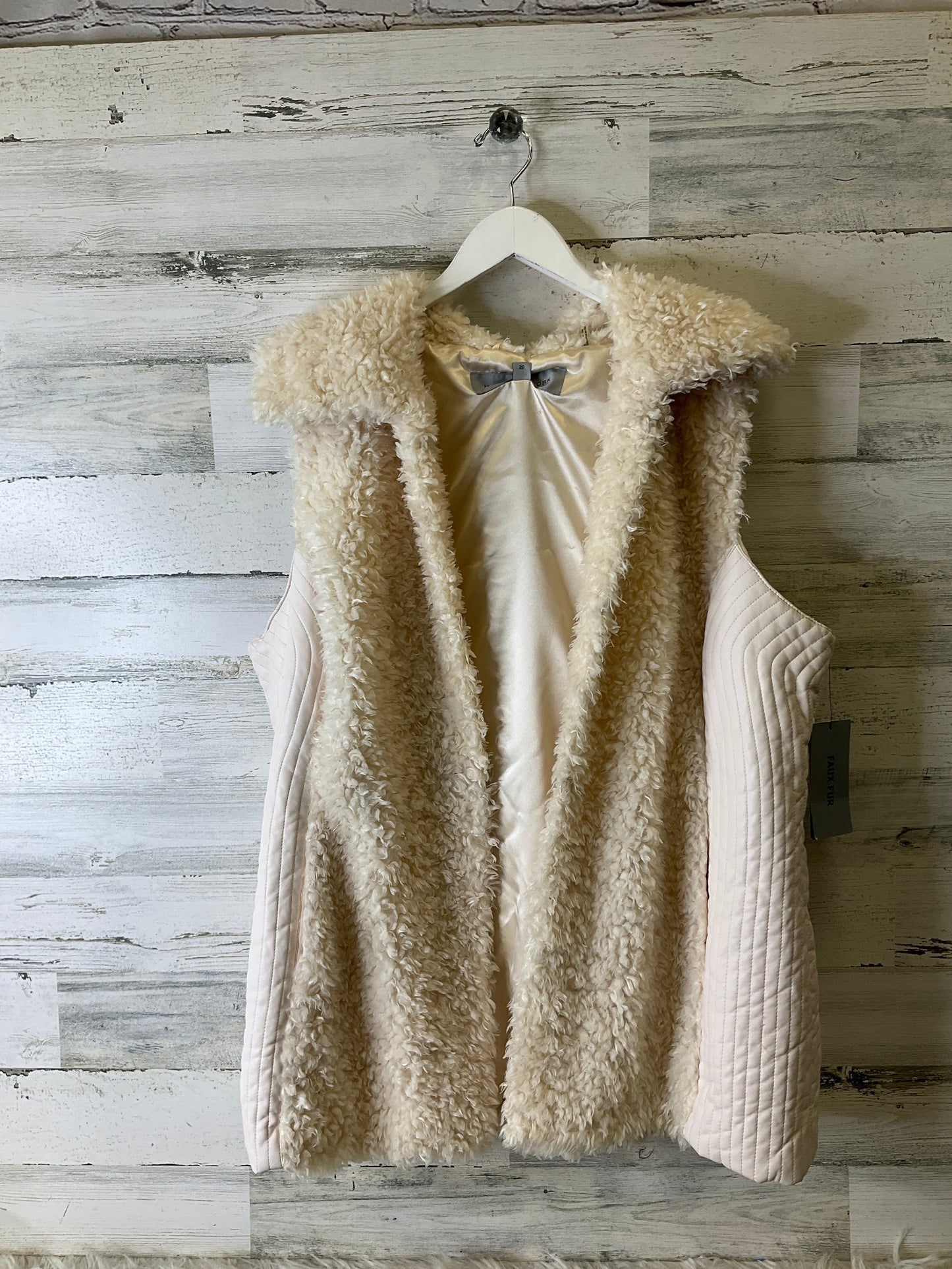 Vest Faux Fur & Sherpa By Marc New York In Ivory, Size: 2x