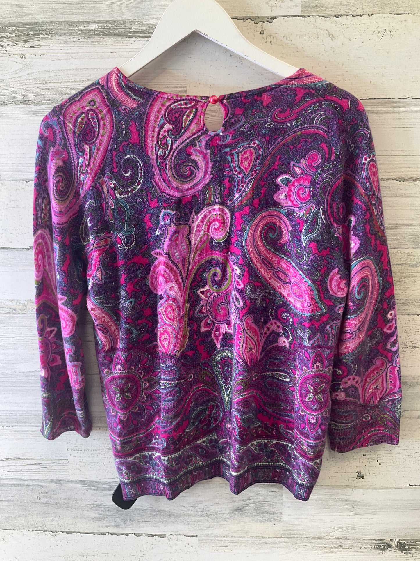 Top Long Sleeve By Talbots In Pink, Size: L