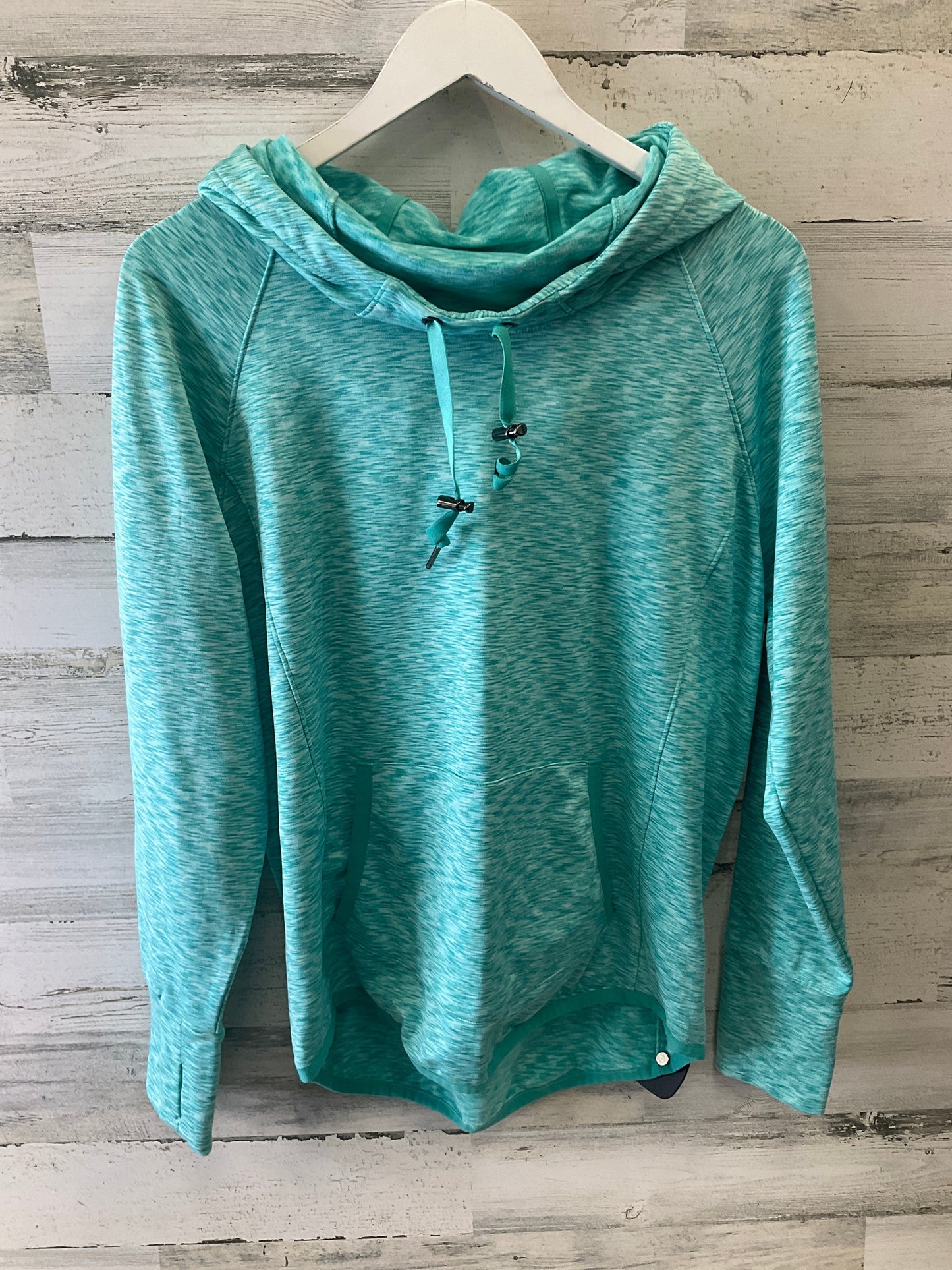 Athletic Sweatshirt Hoodie By 90 Degrees By Reflex In Aqua, Size: L