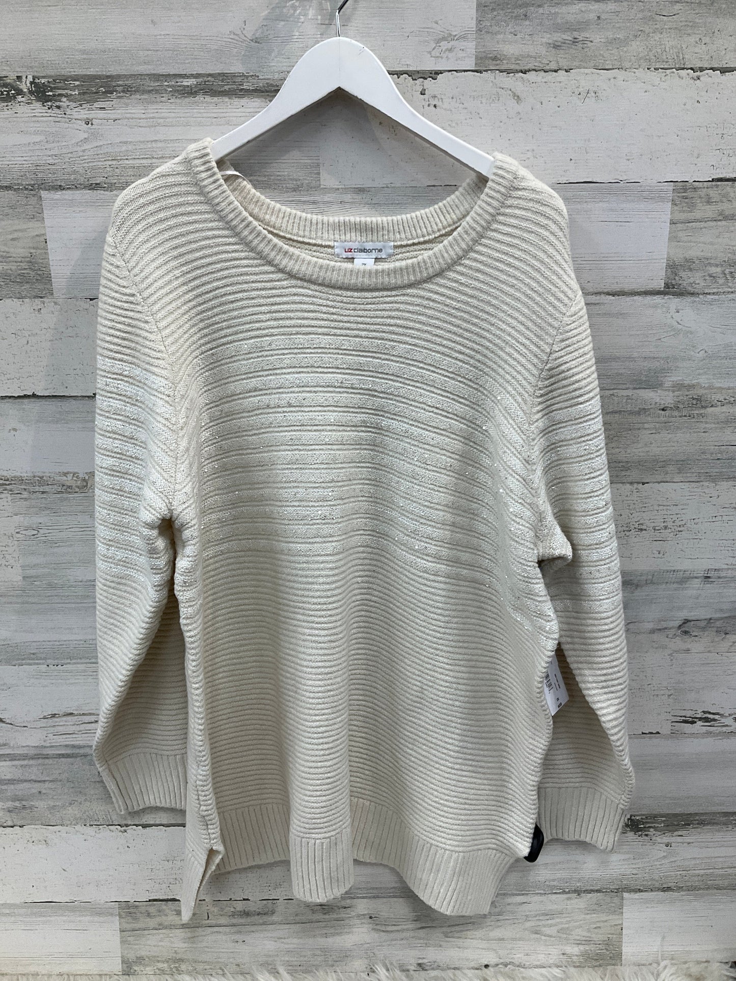 Sweater By Liz Claiborne In Ivory, Size: 2x