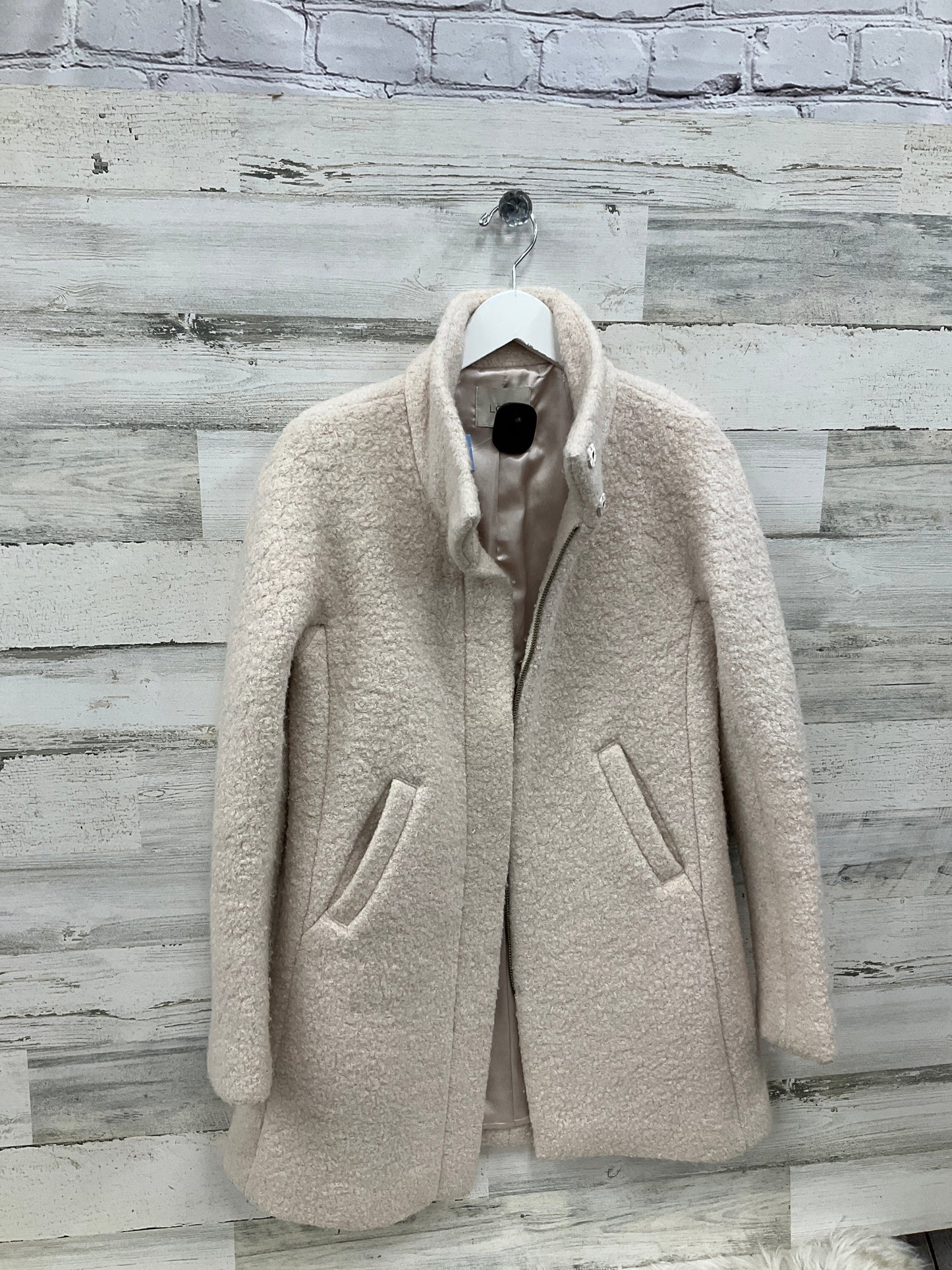 Coat Faux Fur & Sherpa By Loft In Ivory, Size: Xs