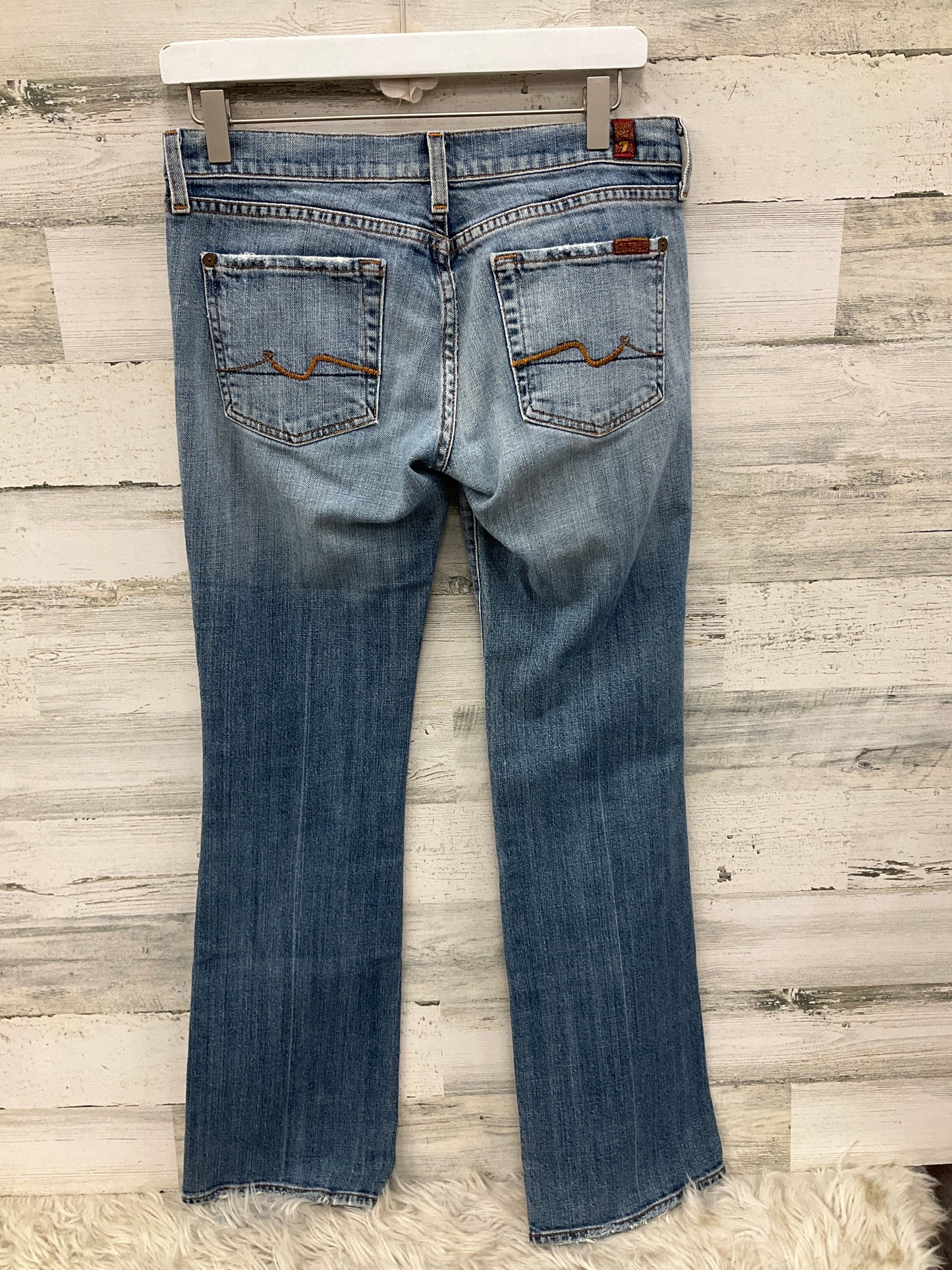 Jeans Flared By 7 For All Mankind In Blue Denim, Size: 6