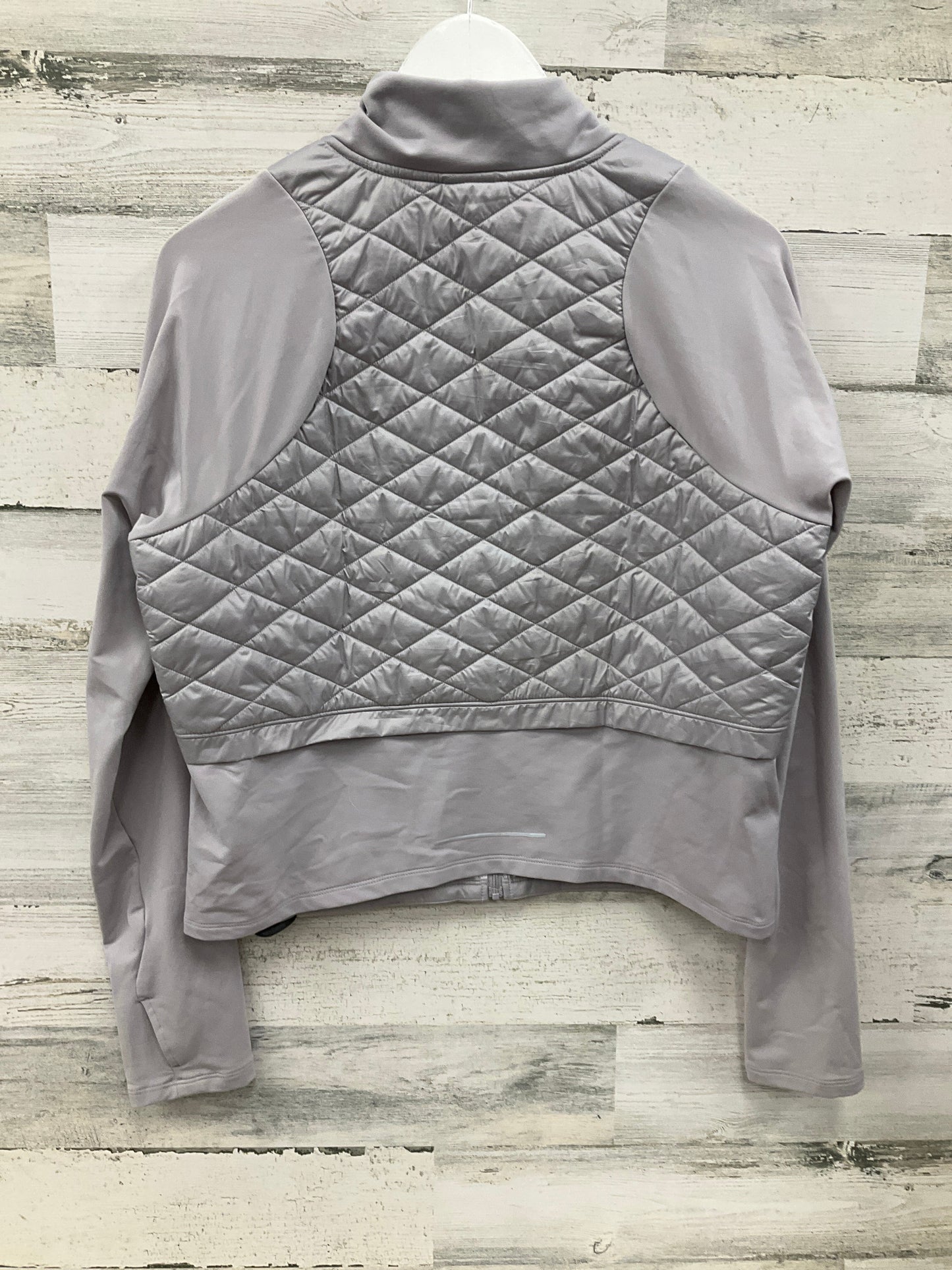 Athletic Jacket By Nike Apparel In Grey, Size: L