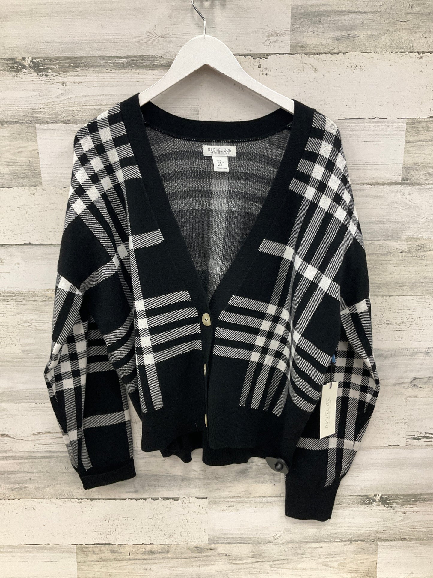 Cardigan By Rachel Zoe In Black & White, Size: Xl