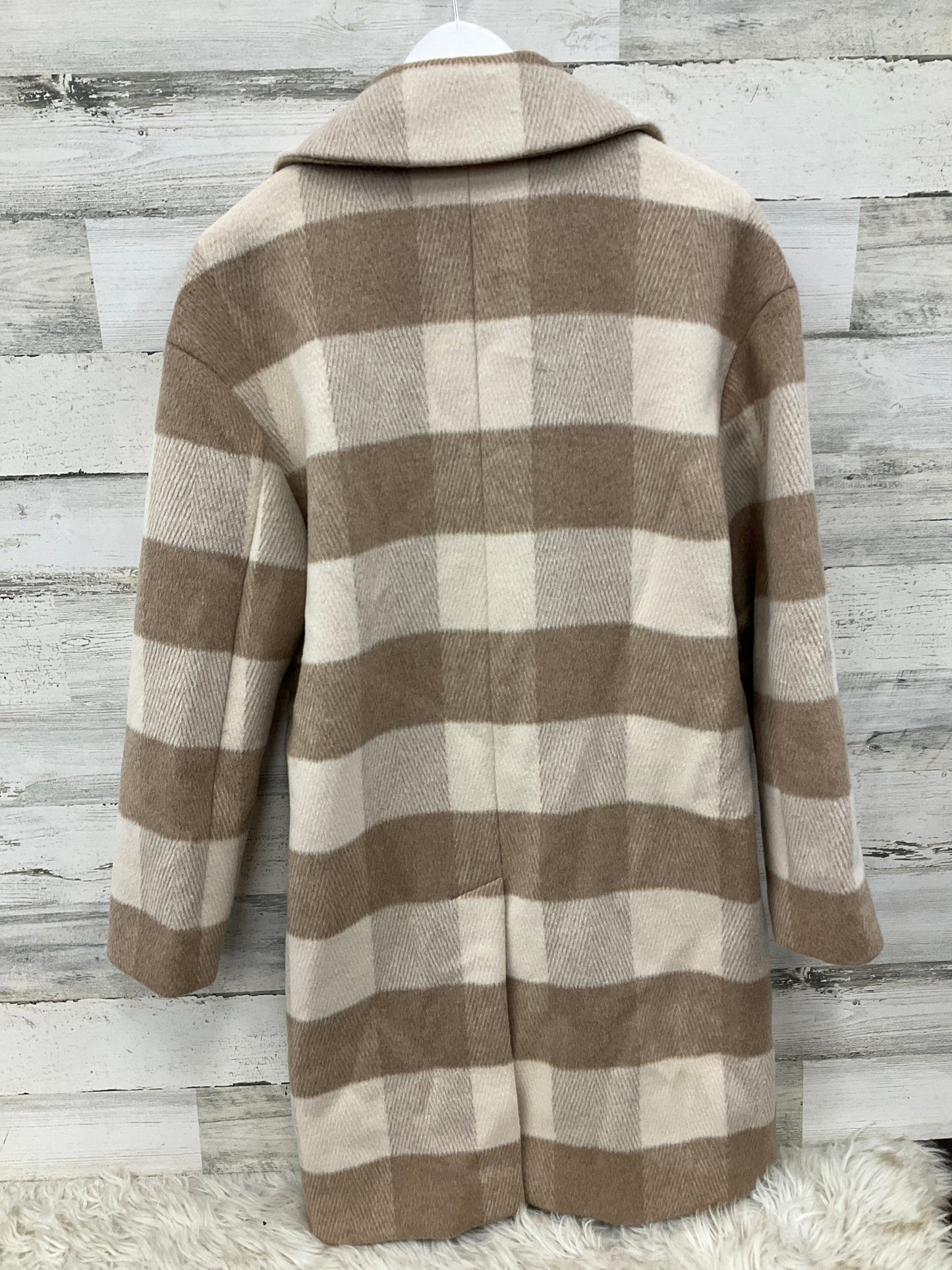 Coat Wool By Michael Kors In Tan & White, Size: S