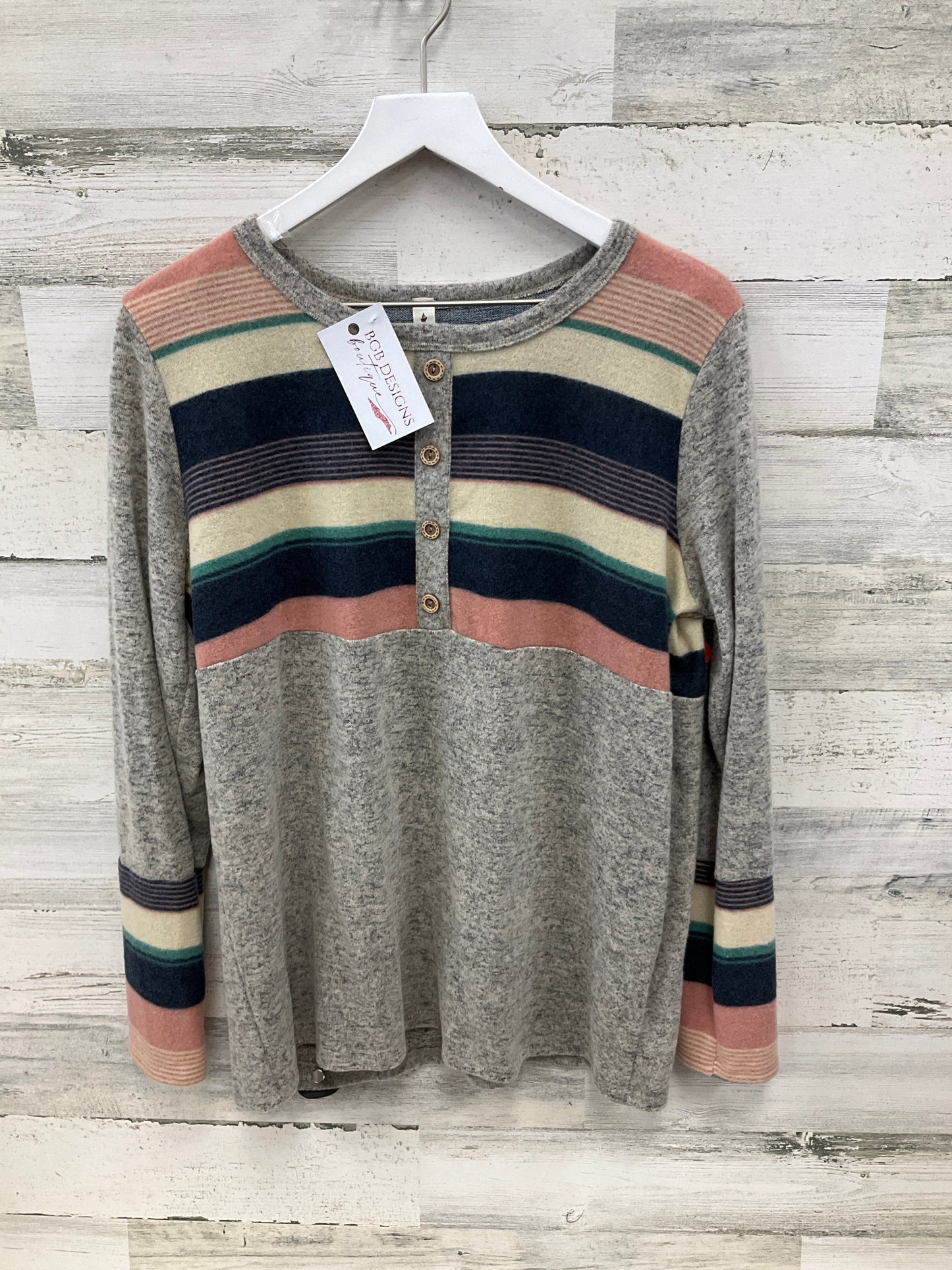 Top Long Sleeve By Vanilla Bay In Multi-colored, Size: L