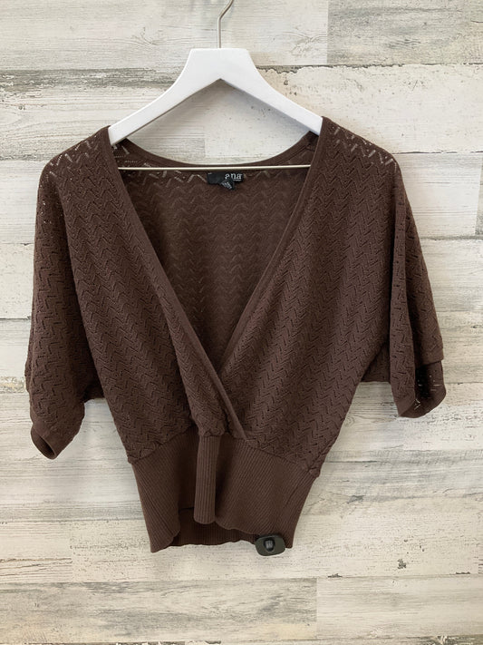 Top Short Sleeve By Ana In Brown, Size: S