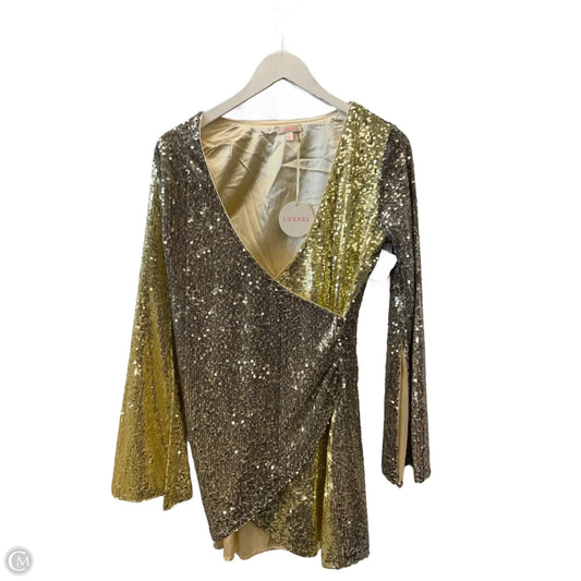 Dress Party Midi By Clothes Mentor In Gold, Size: S