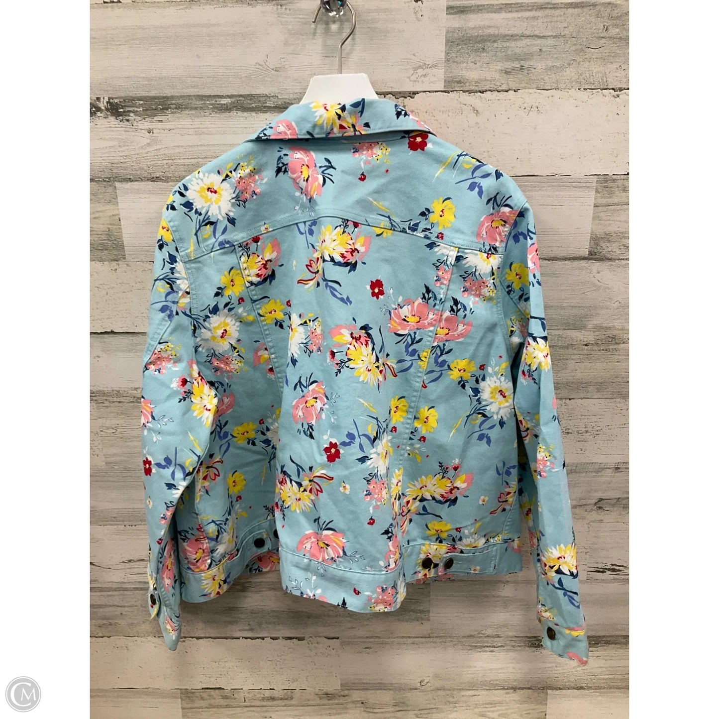 Jacket Denim By Woman Within In Floral Print, Size: 3x