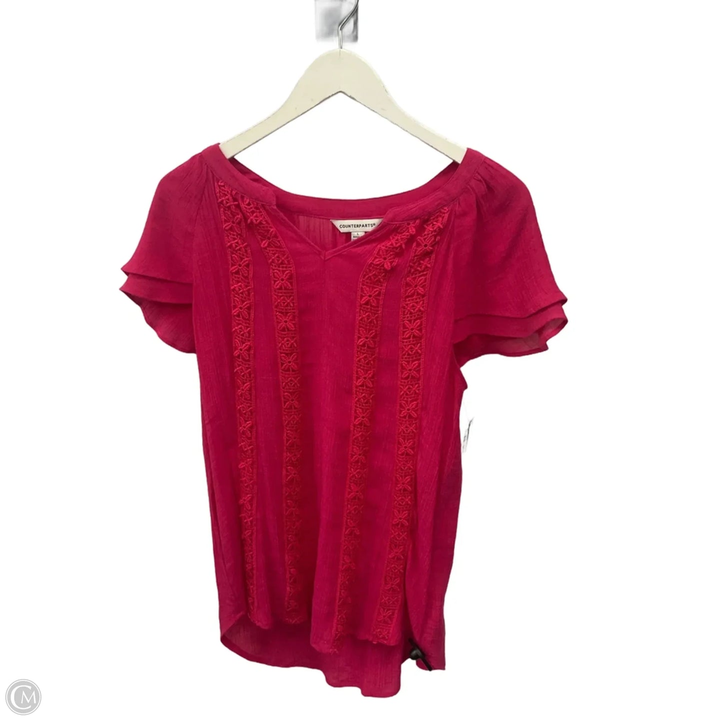 Top Sleeveless By Counterparts In Pink, Size: L