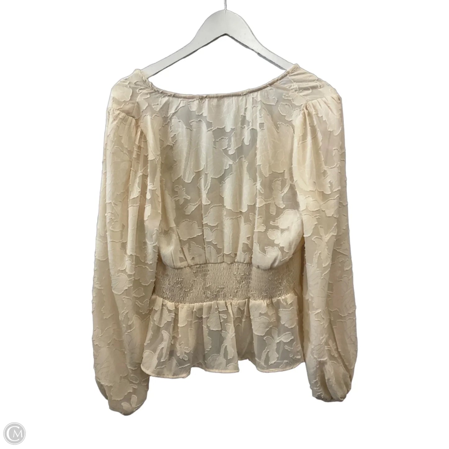 Top Long Sleeve By Willow & Root In Ivory, Size: M