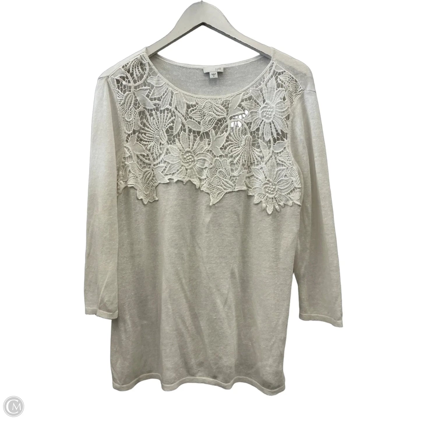 Top 3/4 Sleeve By J. Jill In White, Size: M