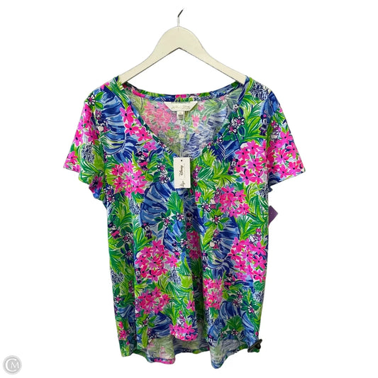 Top Short Sleeve Designer By Lilly Pulitzer In Multi-colored, Size: Xl