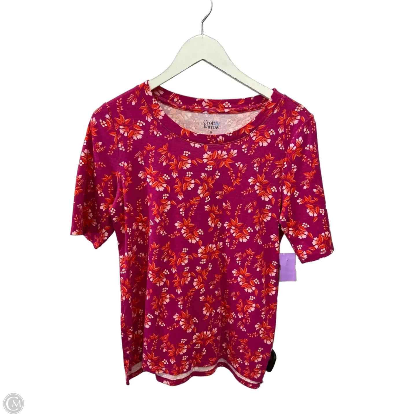 Top Short Sleeve By Croft And Barrow In Pink, Size: M