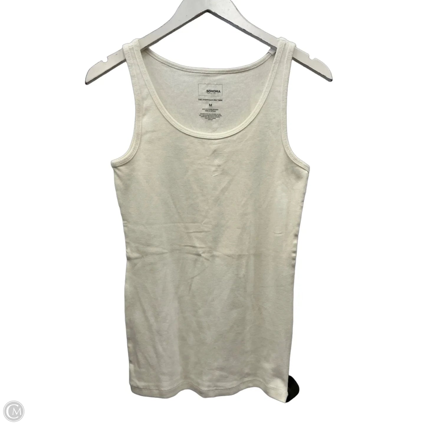 Top Sleeveless Basic By Sonoma In White, Size: M