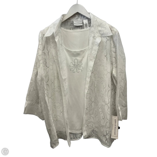 Top 3/4 Sleeve By Alfred Dunner In White, Size: Xl