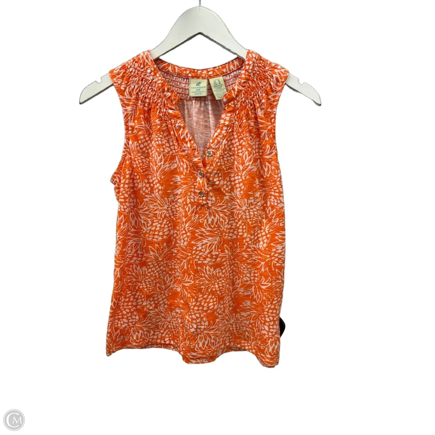 Top Sleeveless By Caribbean Joe In Orange, Size: M