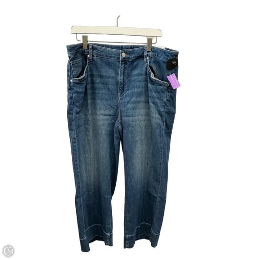Jeans Cropped By Chicos In Blue Denim, Size: 16