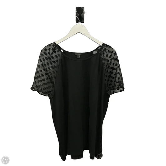 Top Short Sleeve By Ann Taylor In Black, Size: Xxl