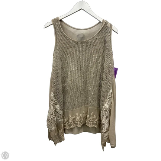Top 2pc Sleeveless By Clothes Mentor In Beige, Size: M