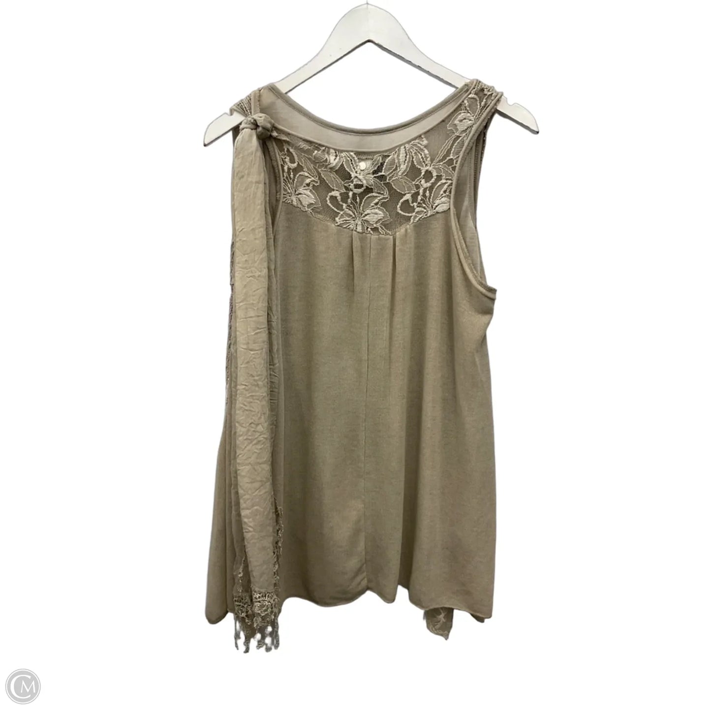 Top 2pc Sleeveless By Clothes Mentor In Beige, Size: M