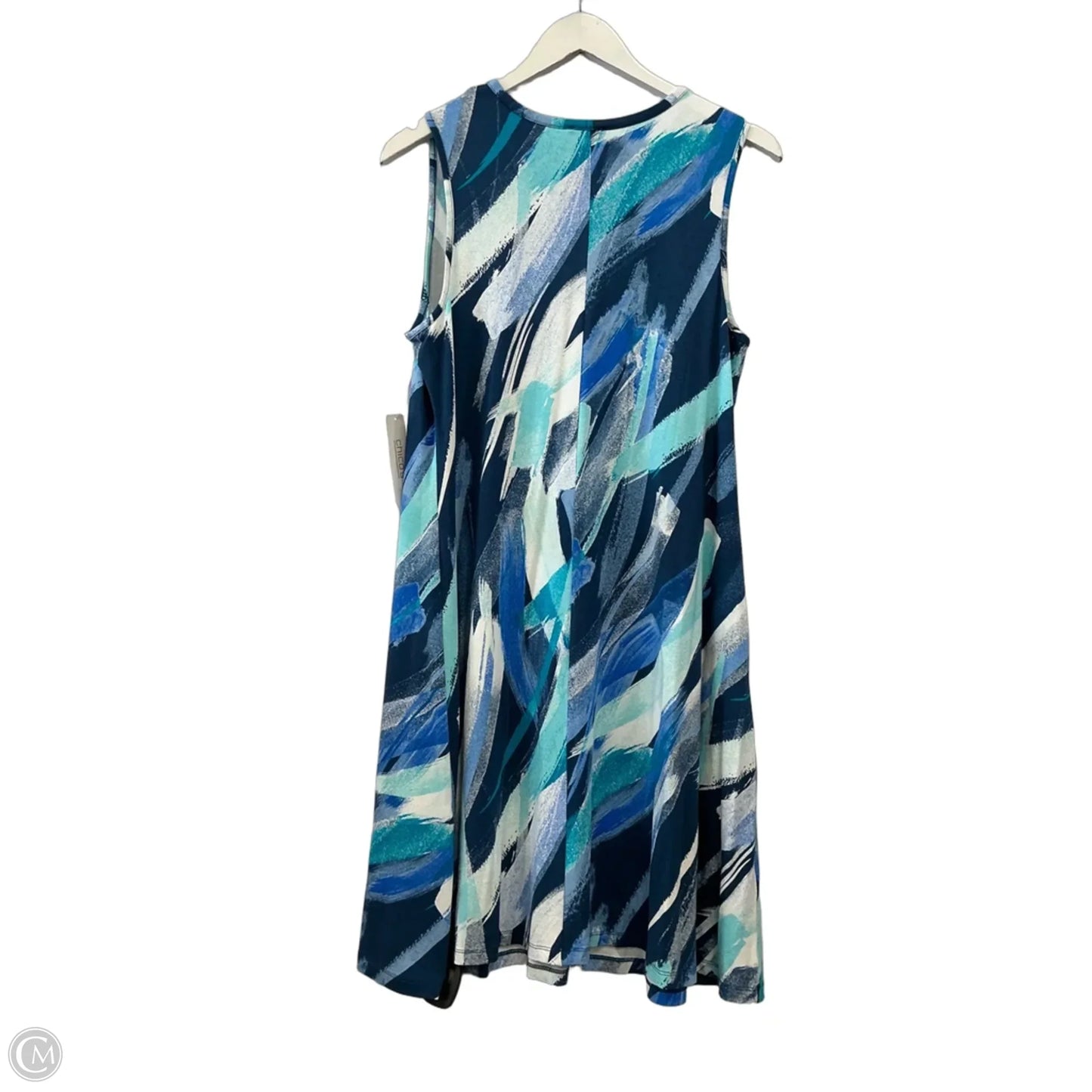 Dress Casual Midi By Chicos In Blue, Size: M