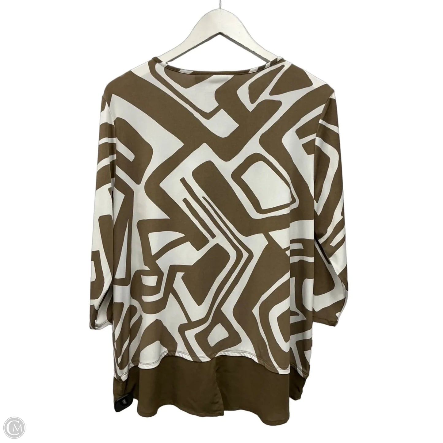 Top 3/4 Sleeve By Chicos In Beige, Size: M