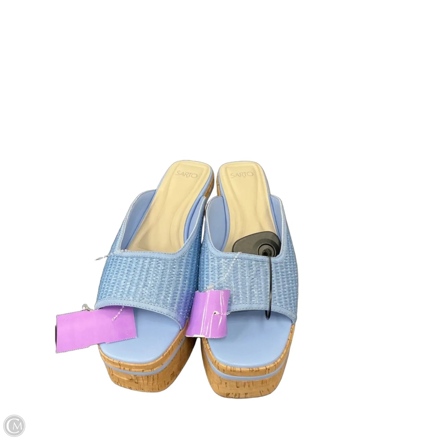 Sandals Heels Platform By Clothes Mentor In Blue, Size: 7.5