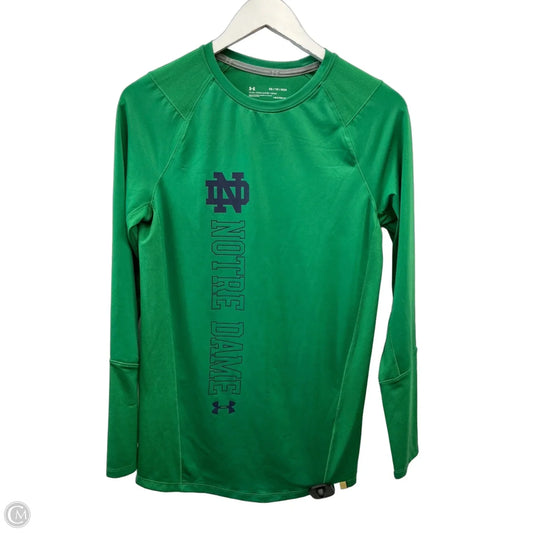 Athletic Top Long Sleeve Collar By Under Armour In Green, Size: Xs