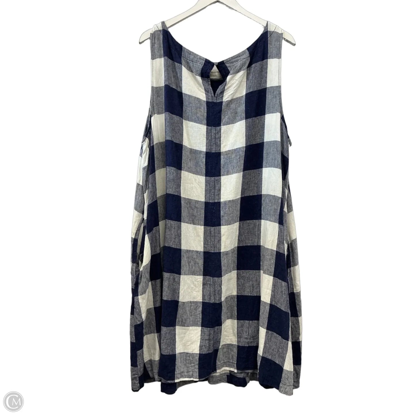 Dress Casual Midi By Ava & Viv In Blue & White, Size: 2x