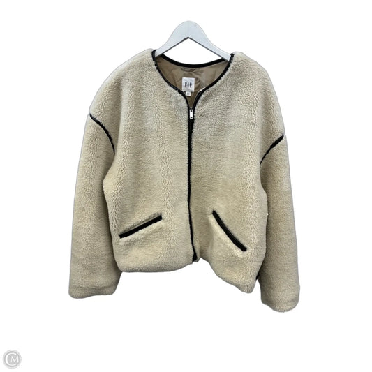 Jacket Faux Fur & Sherpa By Gap In Ivory, Size: Xxl