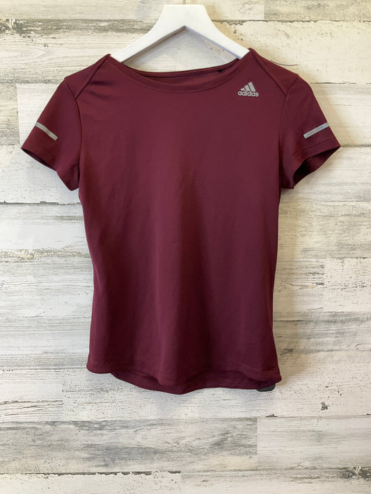 Purple Athletic Top Short Sleeve Adidas, Size S