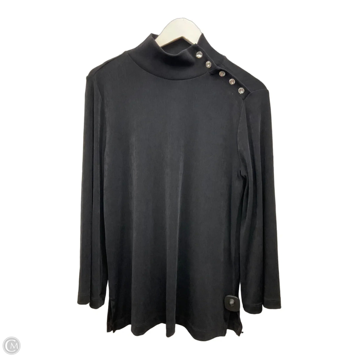 Top Long Sleeve By Chicos In Black, Size: M