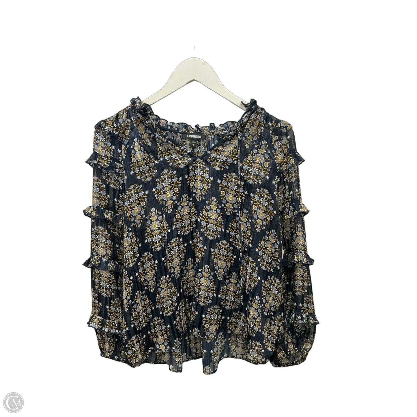 Top Long Sleeve By Express In Blue, Size: S