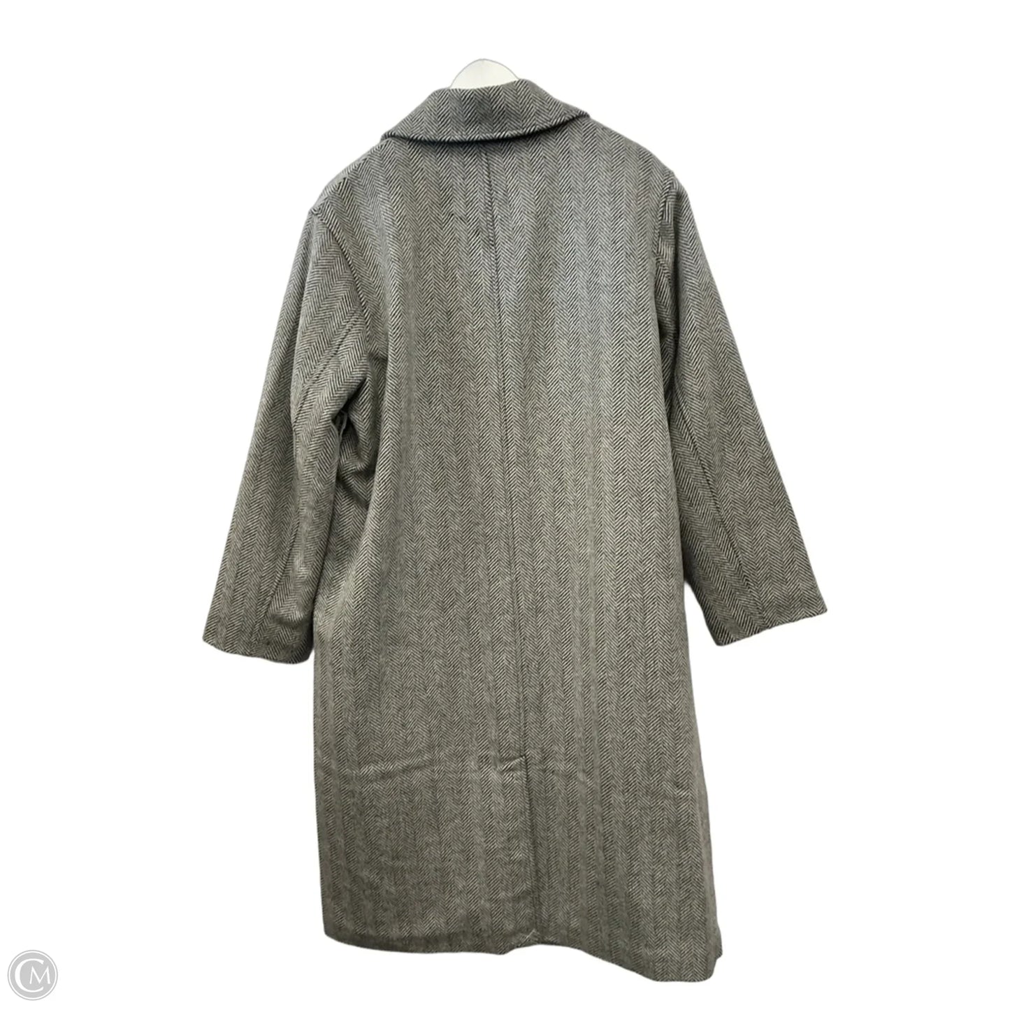 Coat Wool By Lands End In Grey, Size: 1x