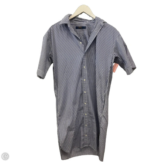 Dress Casual Midi By Polo Ralph Lauren In Blue & White, Size: S