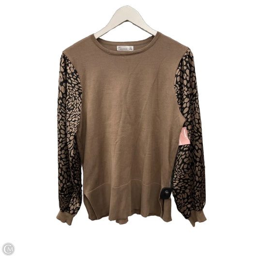 Top Long Sleeve By 89th And Madison In Beige, Size: L