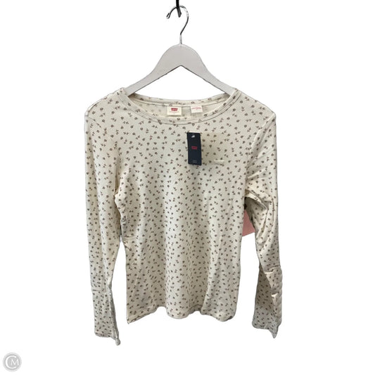 Top Long Sleeve By Levis In Ivory, Size: L