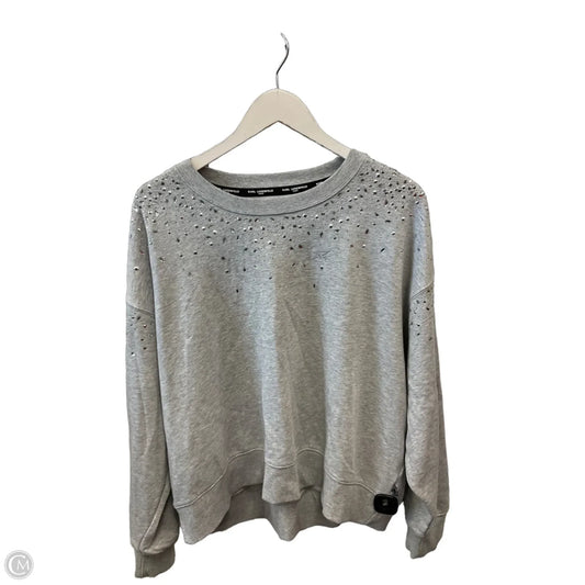 Sweatshirt Designer By Karl Lagerfeld In Grey, Size: Xl