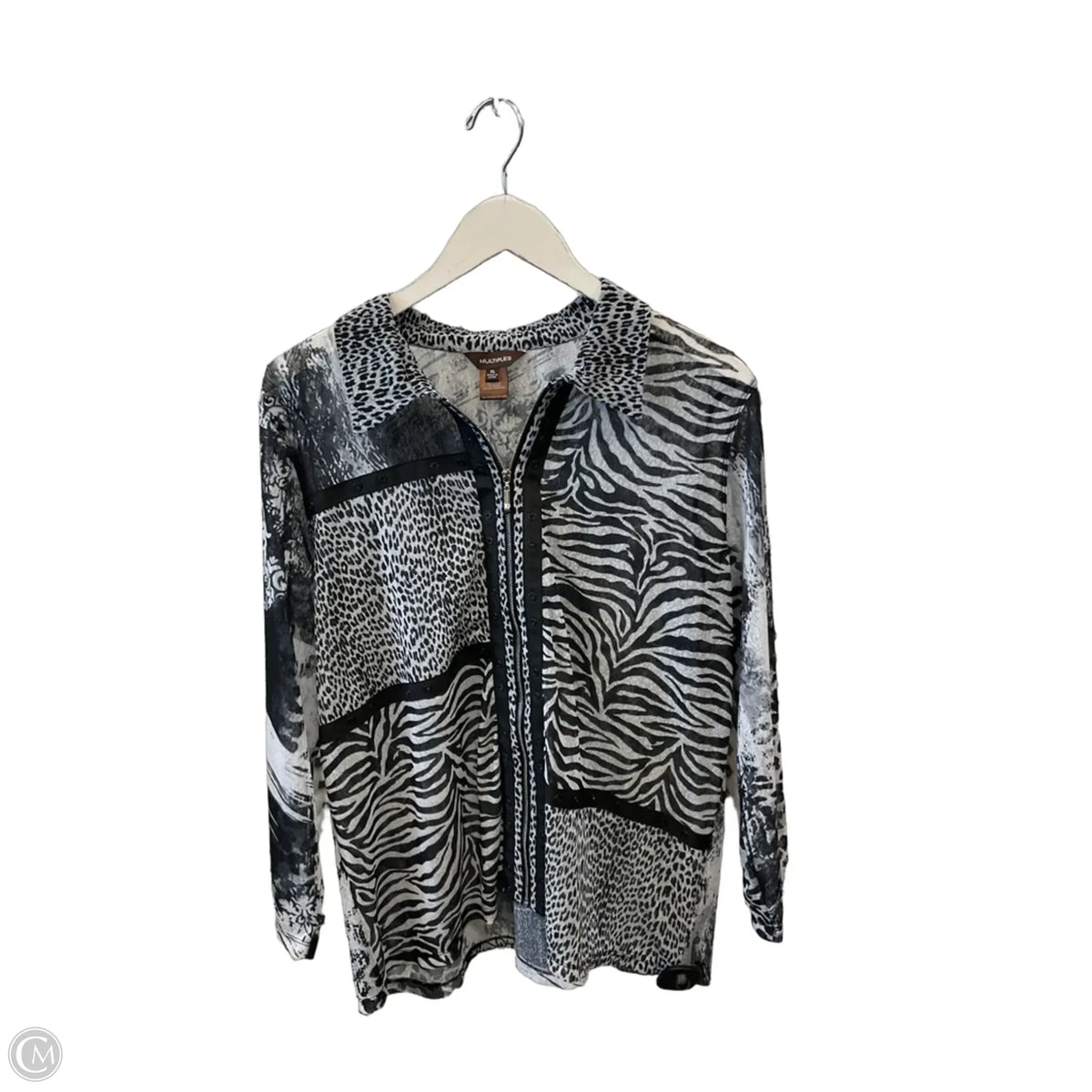 Top Long Sleeve By Multiples In Black, Size: Xl