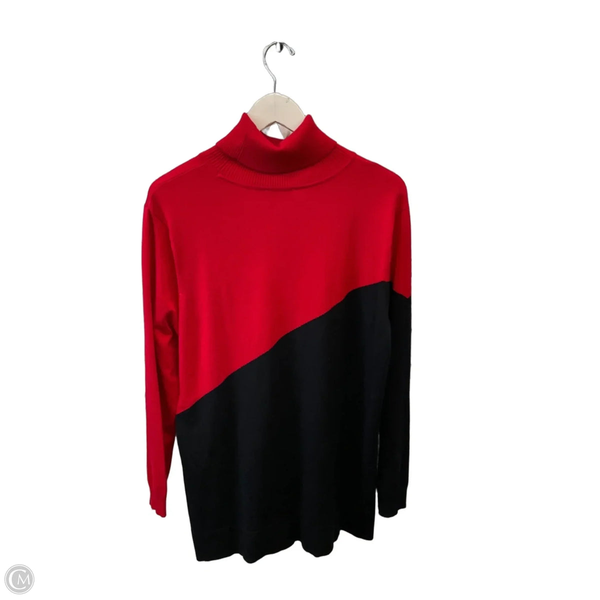 Sweater By Calvin Klein In Black & Red, Size: Xl