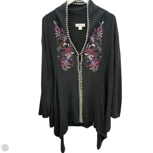 Sweater Cardigan By Cj Banks In Black, Size: Xl