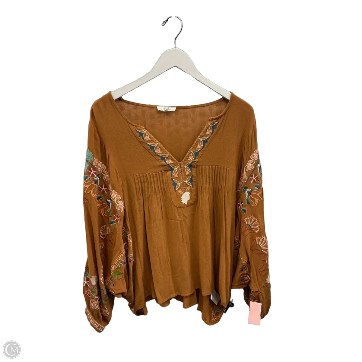 Top Long Sleeve By Easel In Tan, Size: S