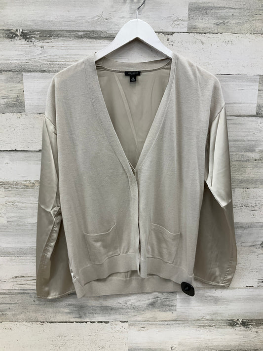 Sweater Cardigan By Ann Taylor In Tan, Size: M