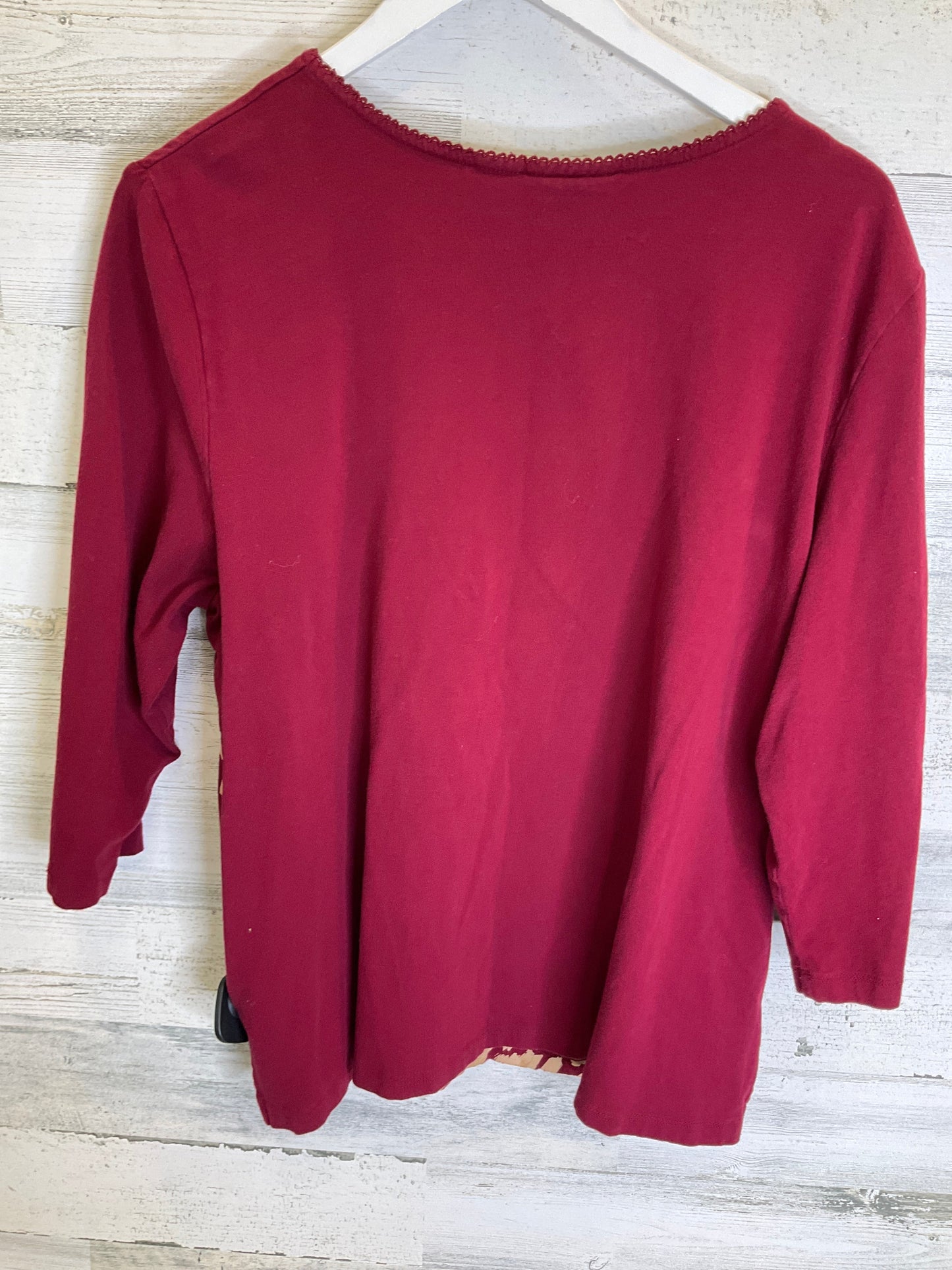 Red Top 3/4 Sleeve Alfred Dunner, Size Xl