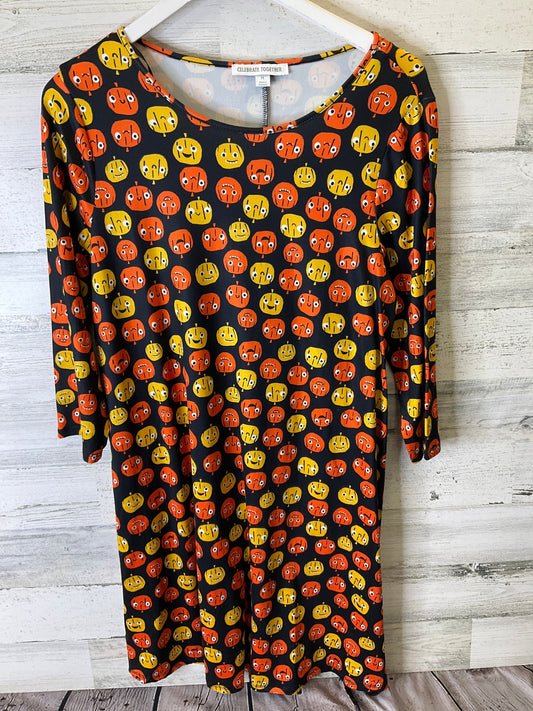 Dress Casual Short By Clothes Mentor In Black & Orange, Size: M